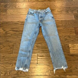 Agolde Riley Crop Slim Straight Leg High Rise Size 24